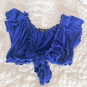 Dark Blue Kyrra Cropped Top